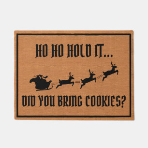 Funny Christmas Santa Reindeer Simple Minimalist Doormat