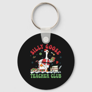Funny Christmas Santa Silly Goose Teacher Club Ani Key Ring
