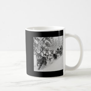 Funny Christmas Santa Sleigh Cats Reindeer Selfie Coffee Mug