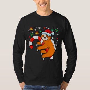 Funny Christmas Santa Sloth Wearing T-Shirt