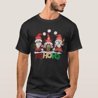Funny Christmas Santa Three Gnomies Hohoho Buffalo T-Shirt
