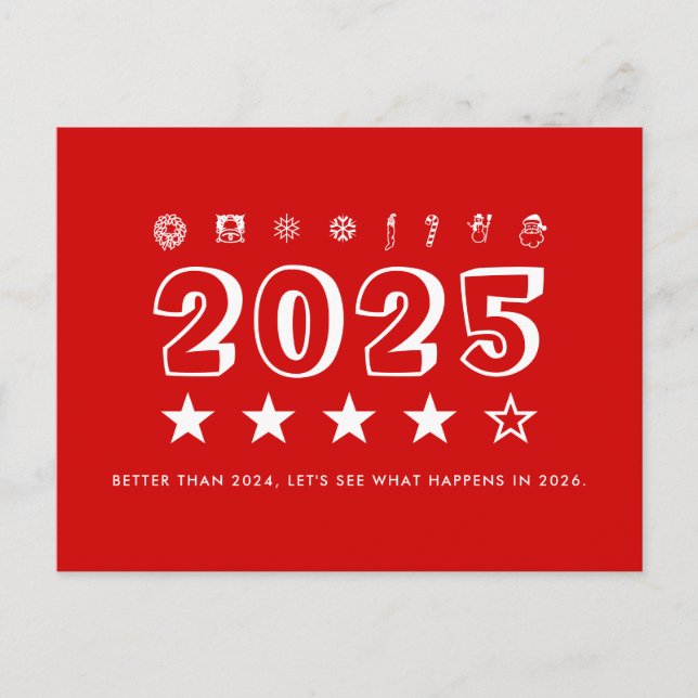 Funny Christmas Santa typography Postcard (Front)