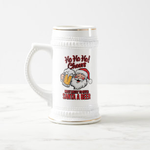 Funny Christmas Santa word art  Beer Stein