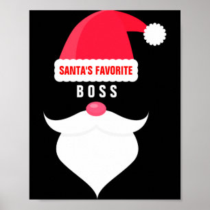 Funny Christmas Santas Favorite Boss  Poster