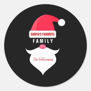 Funny Christmas Santas Favorite Family  Classic Round Sticker