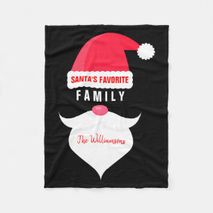 Funny Christmas Santas Favorite Family  Fleece Blanket