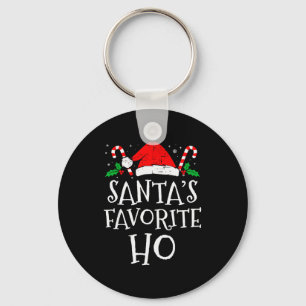 Funny Christmas Santa's Favorite Ho Naughty Pajama Key Ring