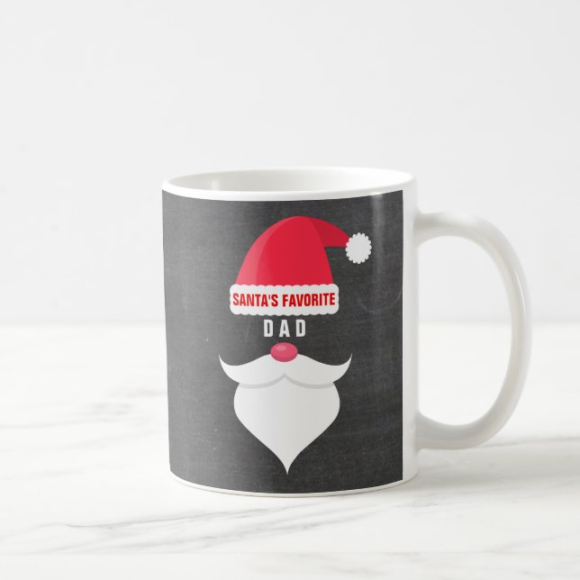 Funny Christmas Santa's Favourite Dad Custom Coffee Mug (Right)