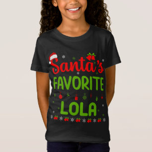 Funny Christmas Santa's Favourite Lola Cute Merry  T-Shirt