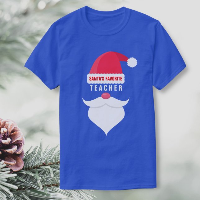 Funny Christmas Santa's Favourite Teacher Custom T-Shirt (Creator Uploaded)