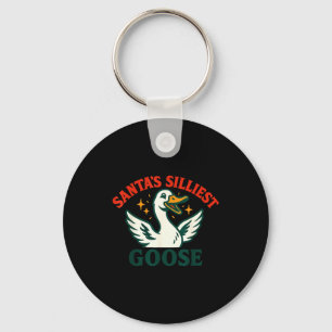 Funny Christmas Santas Silliest Goose Humor  Key Ring