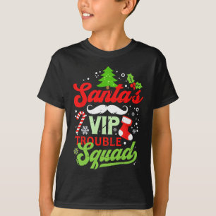 Funny Christmas Santa's Vip Trouble Squad Troublem T-Shirt