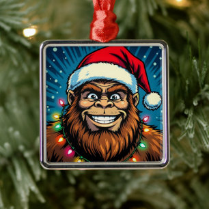 Funny Christmas Sasquatch Bigfoots Metal Tree Decoration