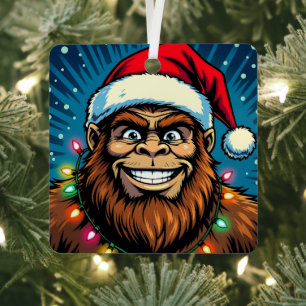 Funny Christmas Sasquatch Bigfoots Metal Tree Decoration