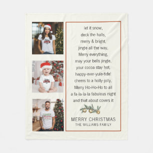 Funny Christmas Sayings Family Photos Fleece Blanket
