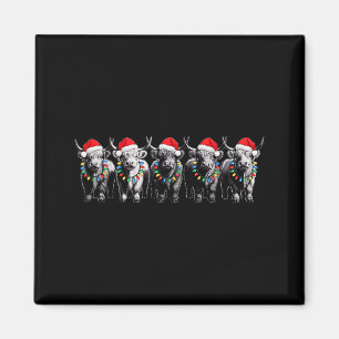 Funny Christmas Scottish Highland Cow Xmas Farm An Magnet