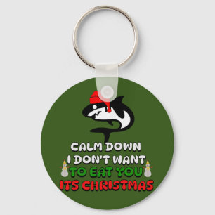 funny christmas shark cute key ring