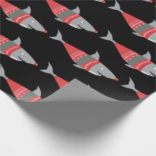 Funny Christmas Shark Wrapping Paper