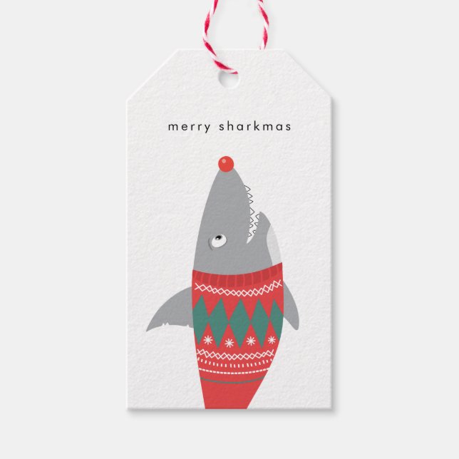 Funny Christmas SharkGift Tag (Front)