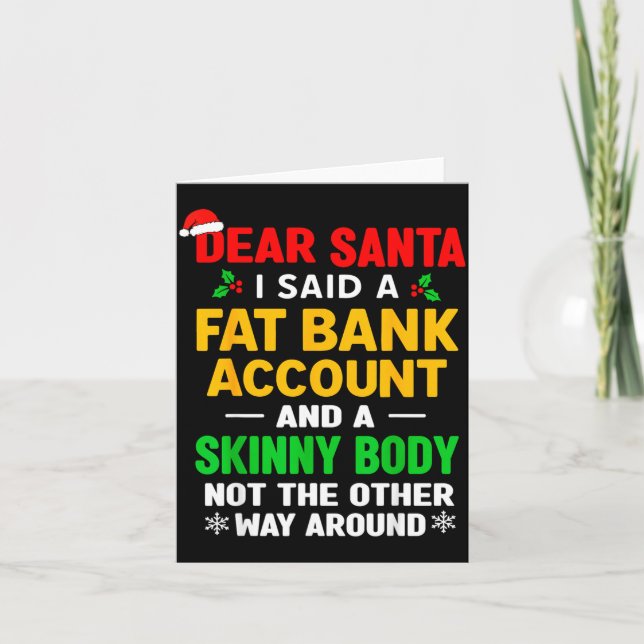 Funny Christmas Shirts For Men Women Adult Dear Sa Card (Front)