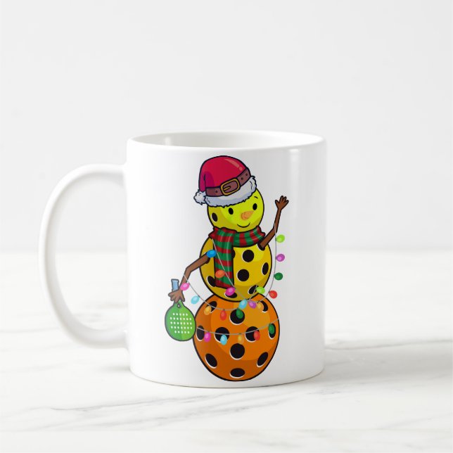 Funny Christmas Showman Pickleball Gift Coffee Mug (Left)