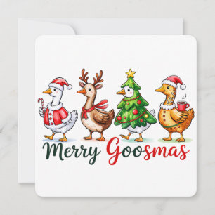 Funny Christmas Silly Goose Invitation