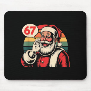 Funny Christmas Six Seven 67 Meme Brainrot Santa C Mouse Pad