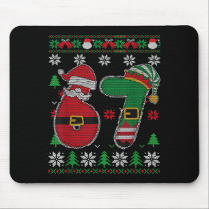 Funny Christmas Six Seven 67 Meme Santa Elf Retro  Mouse Pad