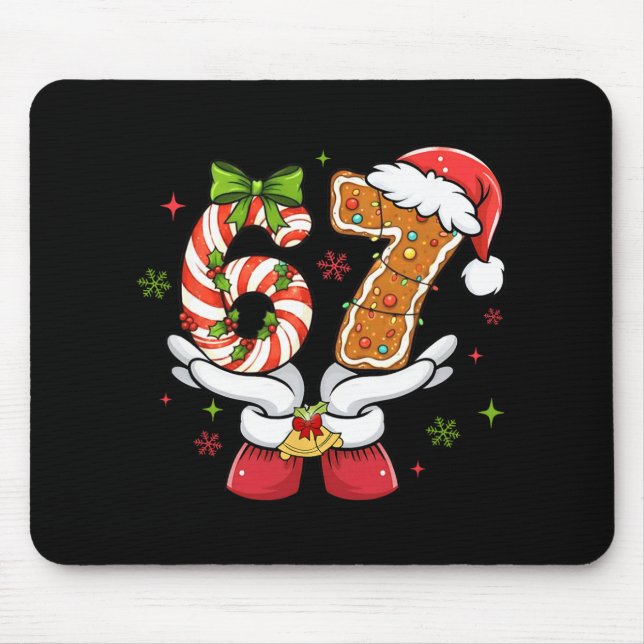 Funny Christmas Six Seven 6 7 Meme Gen Alpha Slang Mouse Pad (Front)