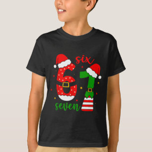 Funny Christmas Six Seven 6 7 Meme Gen Alpha Slang T-Shirt