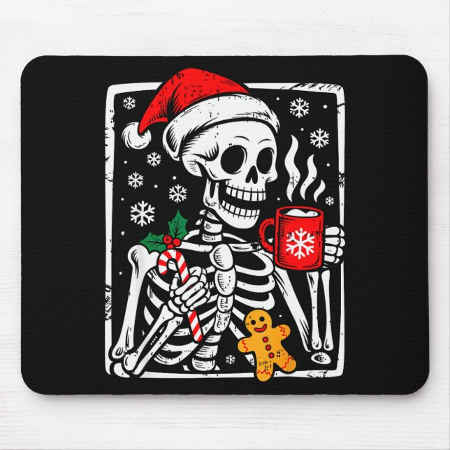 Funny Christmas Skeleton Hot Chocolate Xmas Men Wo Mouse Pad (Front)