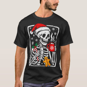 Funny Christmas Skeleton Hot Chocolate Xmas Men Wo T-Shirt