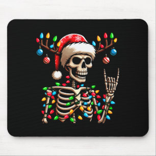 Funny Christmas Skeleton Santa Hat Xmas Vibes For  Mouse Pad