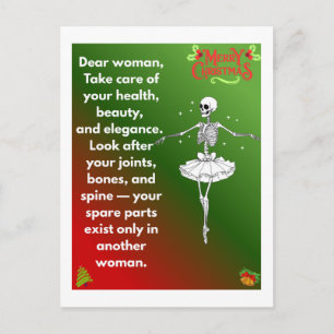 Funny Christmas Skeleton Wishes for woman Holiday 