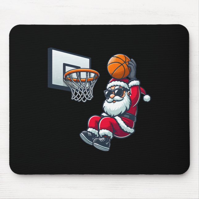 Funny Christmas Sketll Santa Playing Sketll Boys M Mouse Pad (Front)