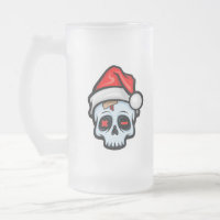 Funny Christmas Skull, Cartoon Style