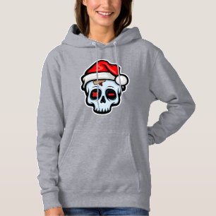 Funny Christmas Skull, Cartoon Style Hoodie