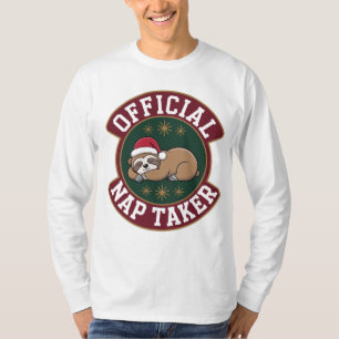 Funny Christmas Sloth   Official Nap Taker T-Shirt