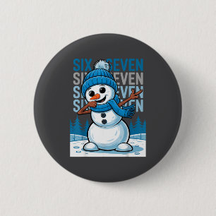 Funny Christmas Snowman Dabbing Xmas Dab Six Seven 6 Cm Round Badge