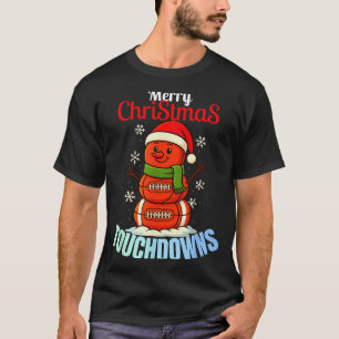 Funny Christmas Snowman Football For Men & Boy T-Shirt