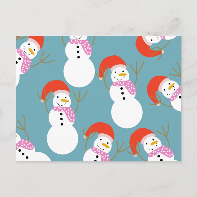 Funny Christmas Snowman Holiday Postcard (Front)