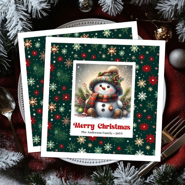 Funny Christmas Snowman Napkins Editable Kids Styl (Funny Christmas Snowman Napkins Editable Kids Style Napkins

)