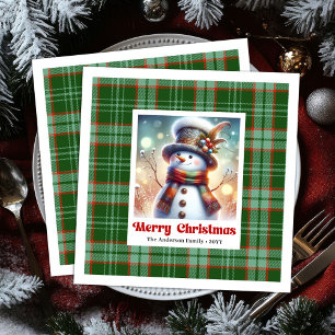 Funny Christmas Snowman Napkins Printable Kids 