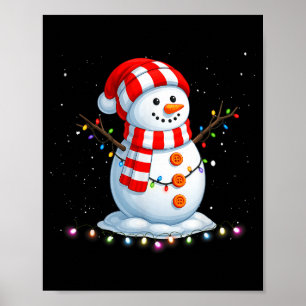 Funny Christmas Snowman Tee Cute Santa Men Women K Poster