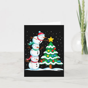 Funny Christmas Snowman Topper Tree Holiday Family Card