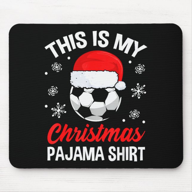 Funny Christmas Soccer Ball Pajama Pj Outfit Men W Mouse Pad (Front)