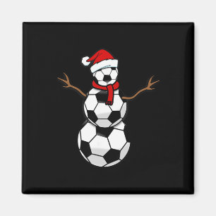 Funny Christmas Soccer Bylls Santa Snowman  Magnet