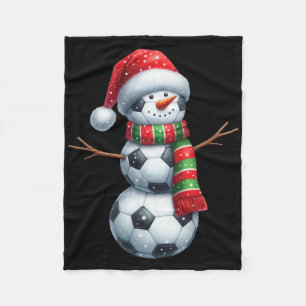 Funny Christmas Soccer Bylls Snowman Fleece Blanket
