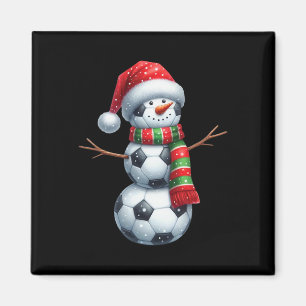 Funny Christmas Soccer Bylls Snowman  Magnet