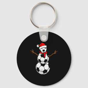 Funny Christmas Soccer Santa Snowman  Key Ring